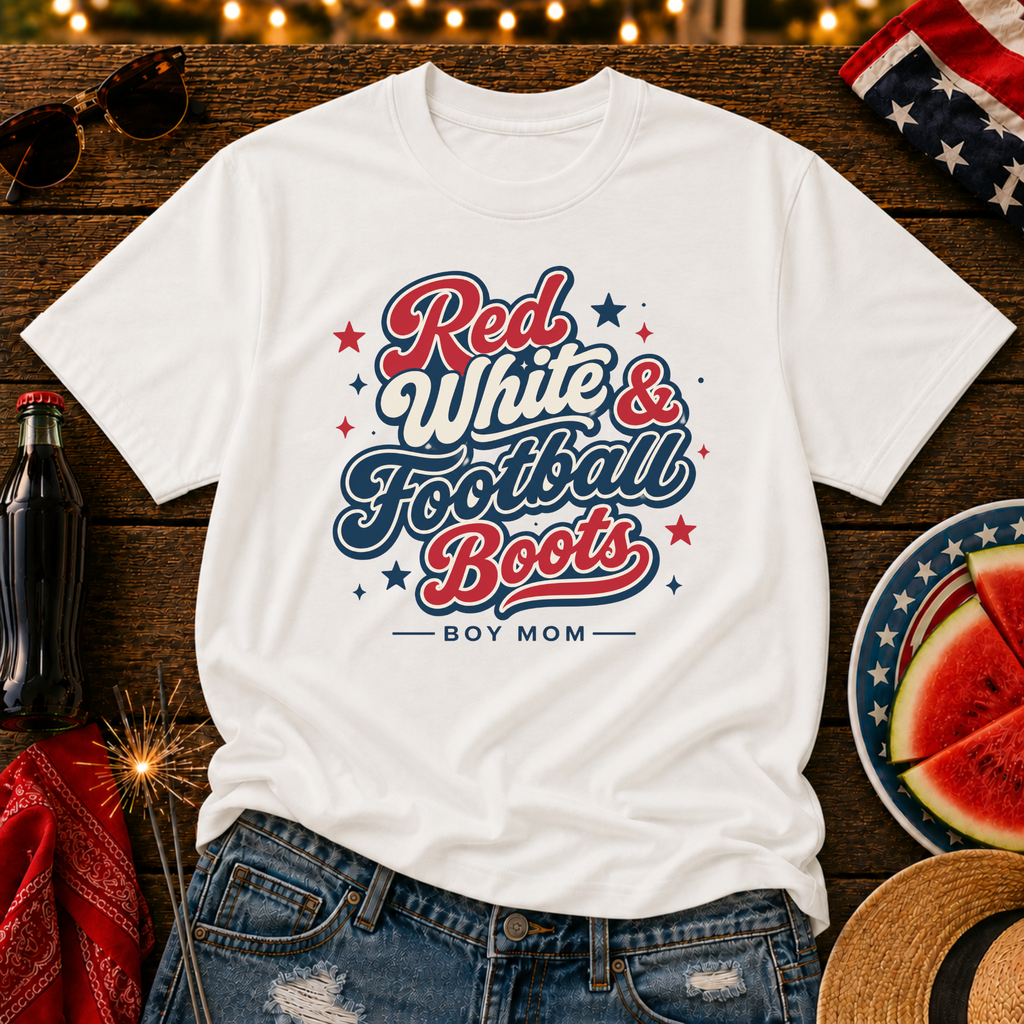 Red White & Football Boots