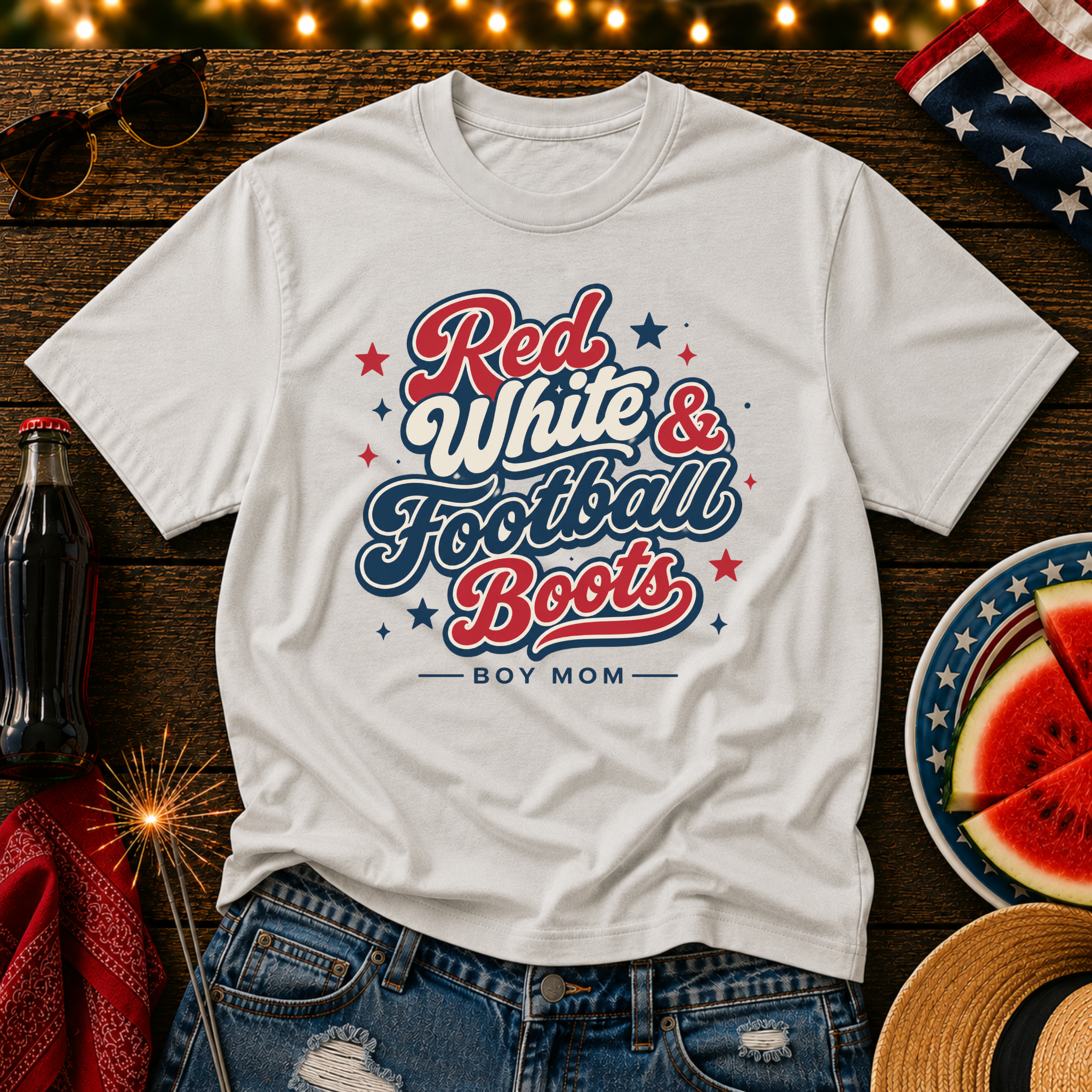 Red White & Football Boots