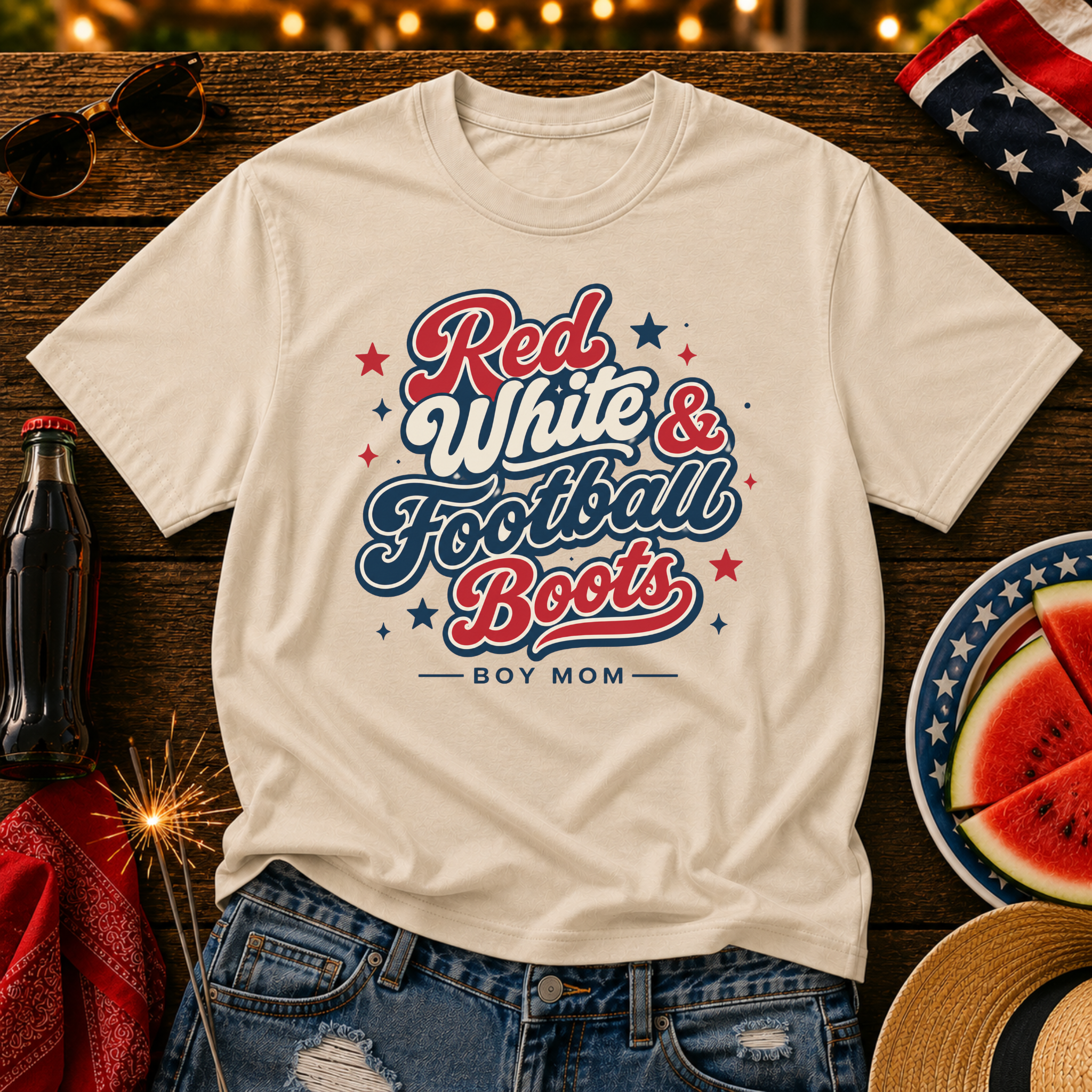 Red White & Football Boots