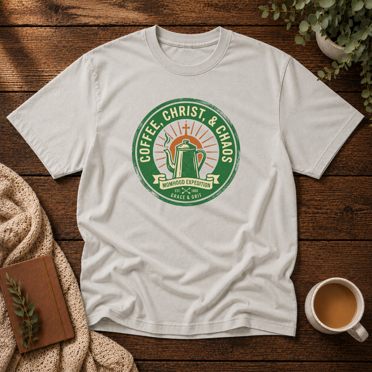 Coffee Chaos Momhood T-Shirt