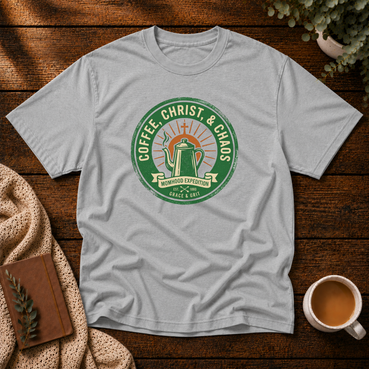 Coffee Chaos Momhood T-Shirt